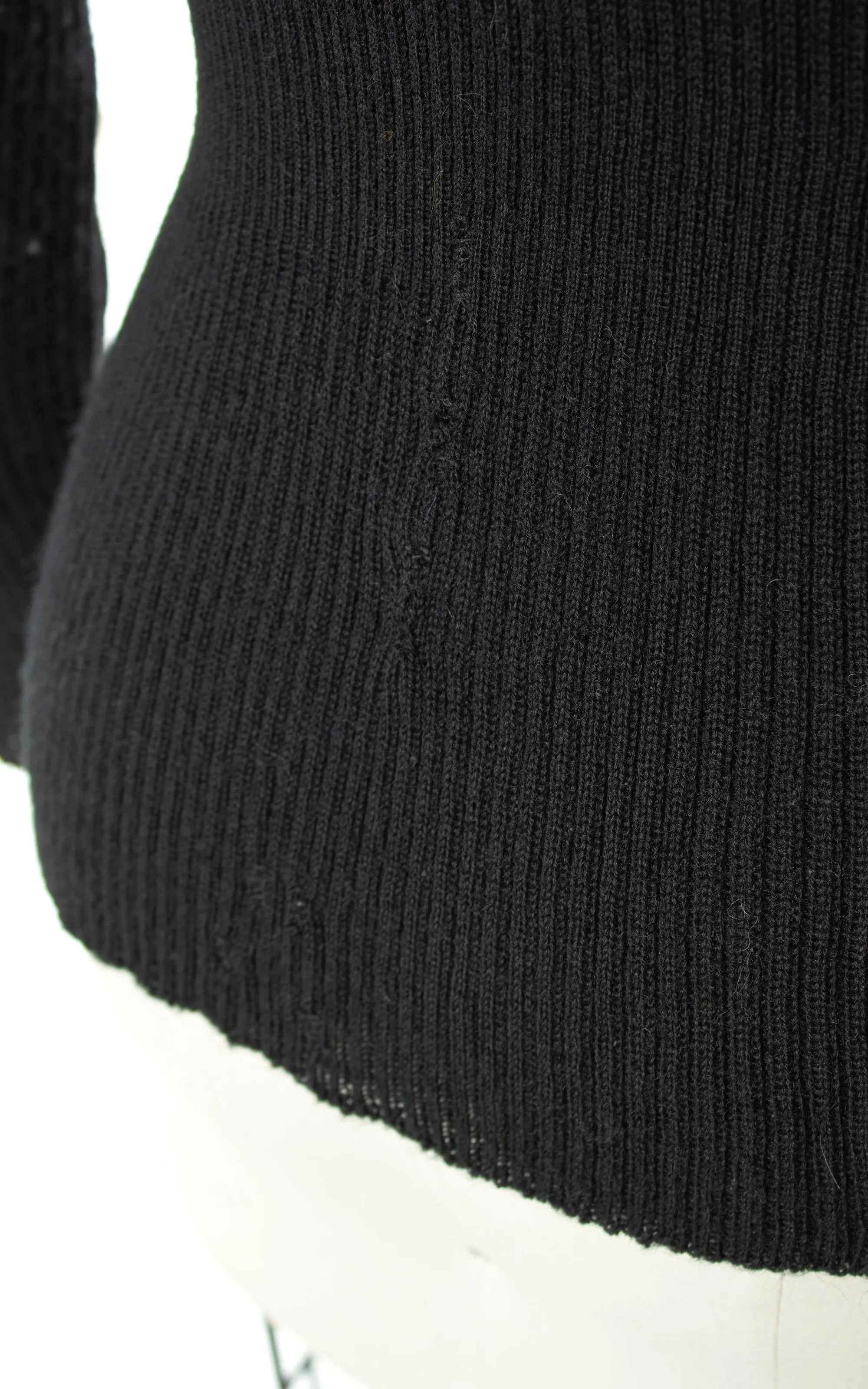 1930s 1940s Green Suede & Black Knit Wool SPORTIGAN | small/medium