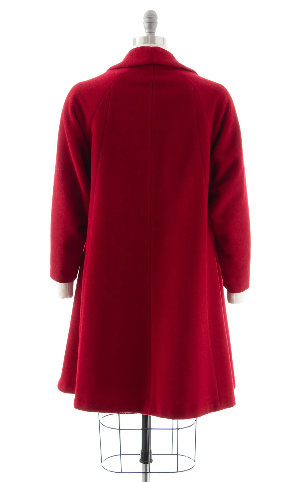 1950s Dark Red Wool Swing Coat | small/medium