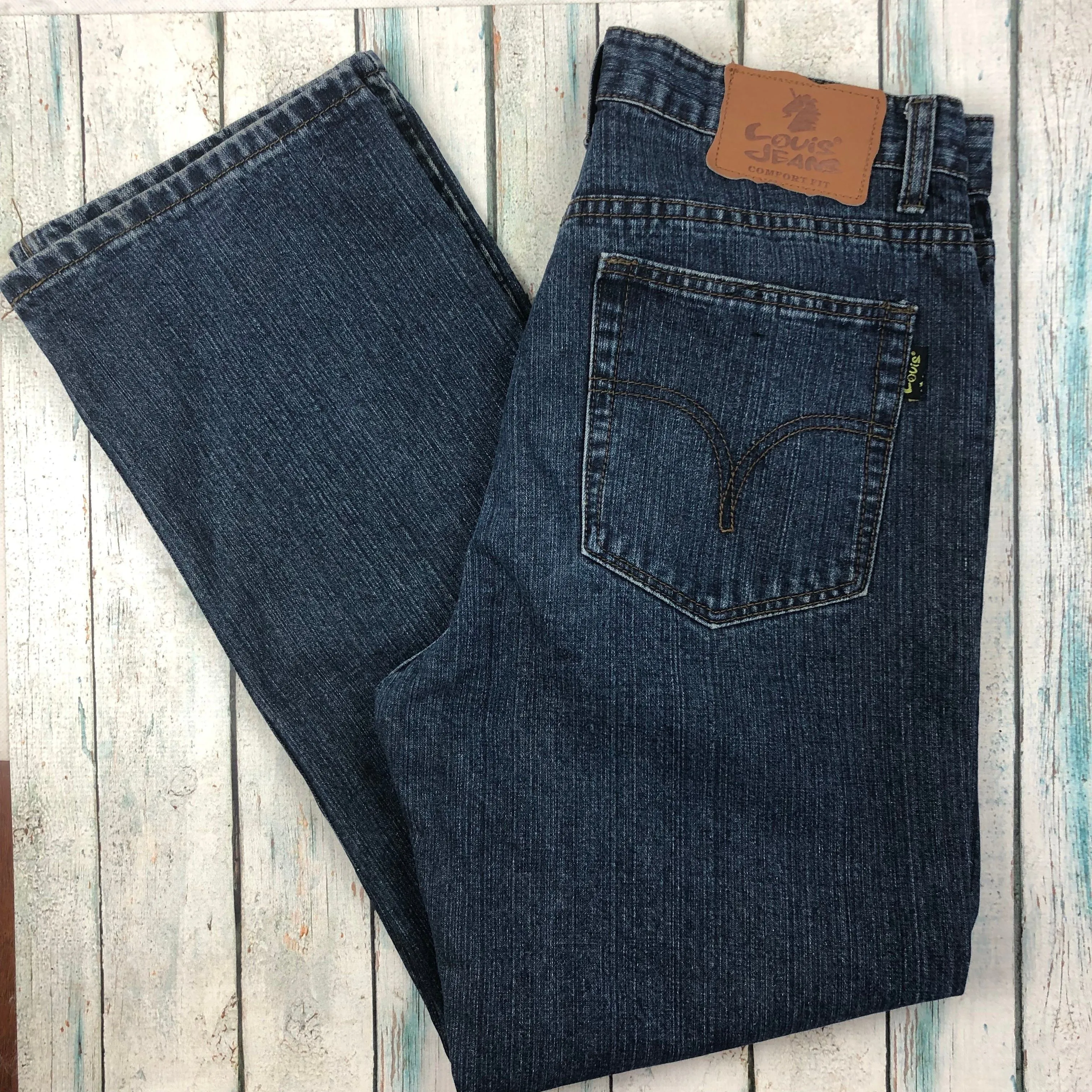 90's Louis Denim Comfort Fit Tapered Jeans - Size 35