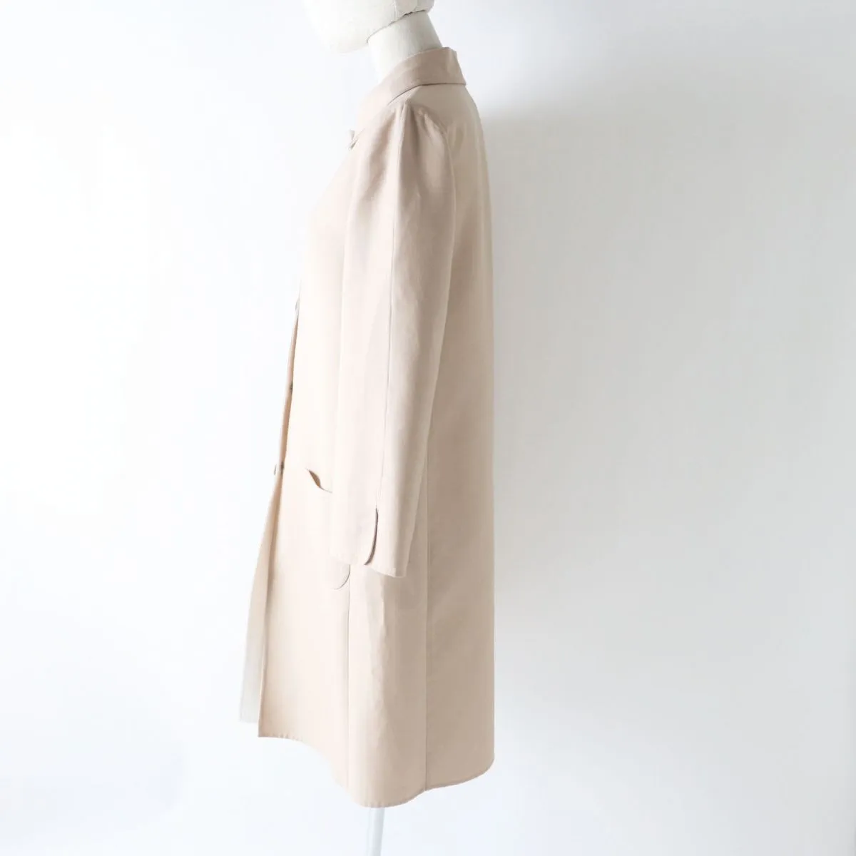 Agnona Women's Silk Wool Cotton Long Coat Beige