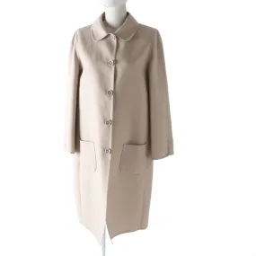 Agnona Women's Silk Wool Cotton Long Coat Beige