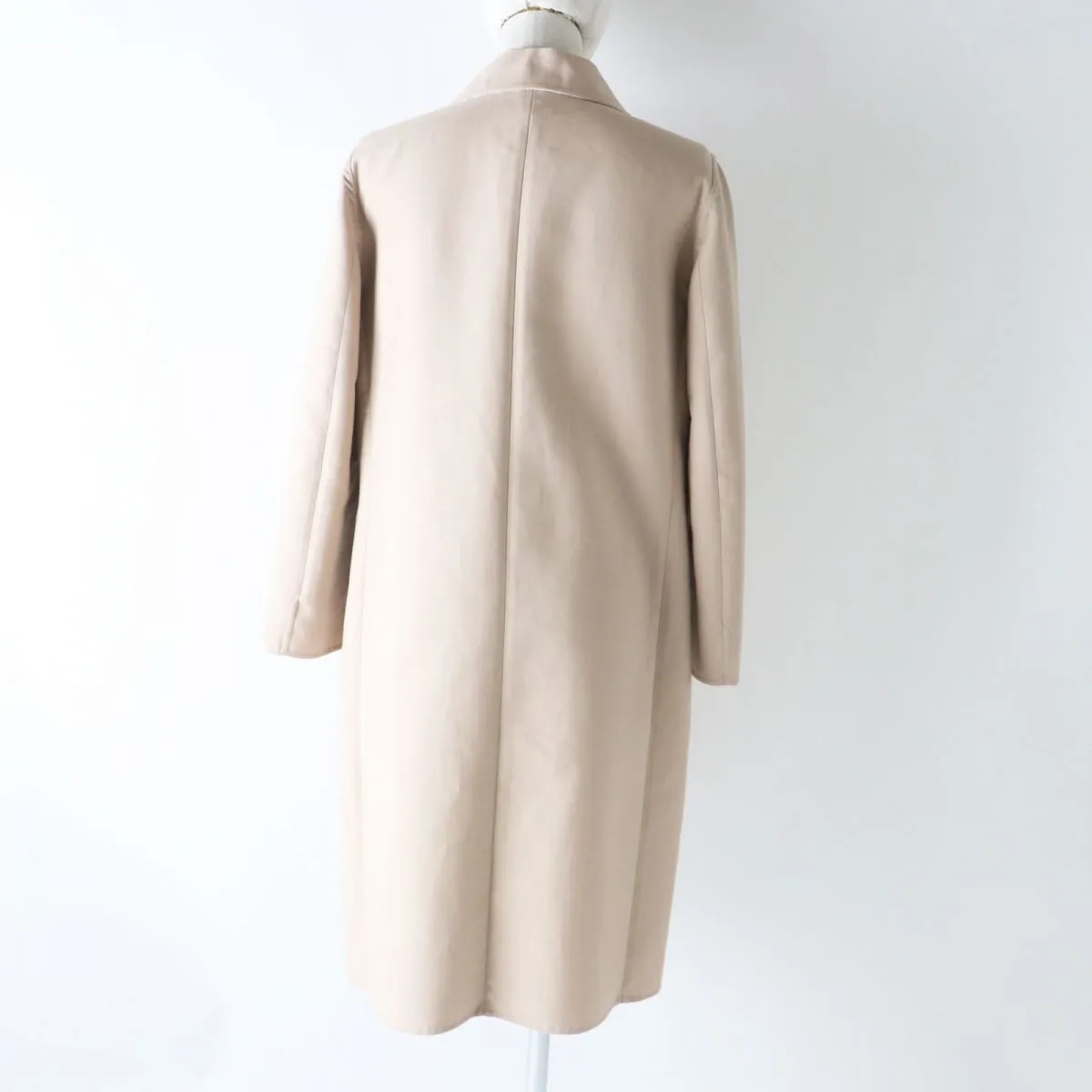Agnona Women's Silk Wool Cotton Long Coat Beige