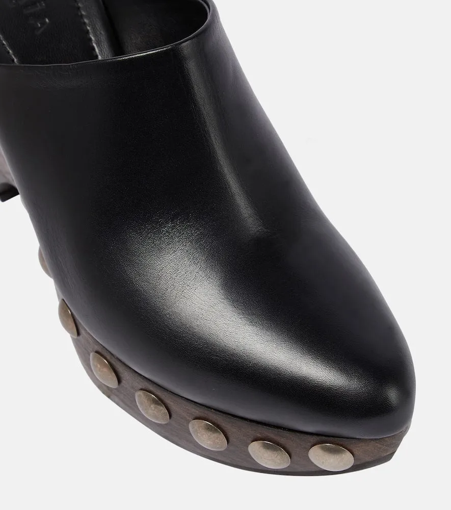 Alaia Le Sabot leather and wood pumps
