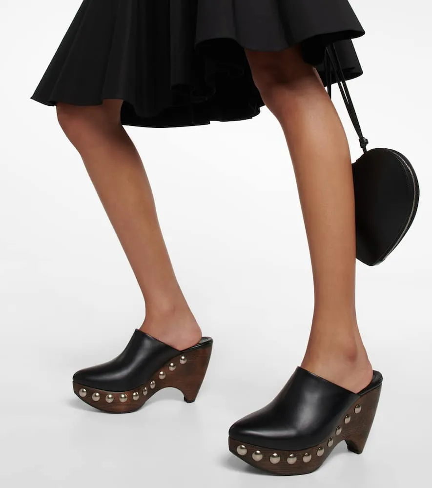 Alaia Le Sabot leather and wood pumps