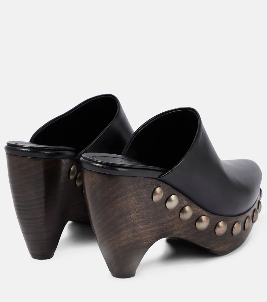Alaia Le Sabot leather and wood pumps