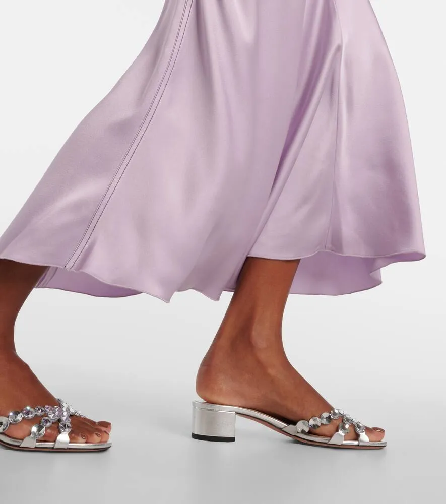 Aquazzura Crystal Mirage embellished leather mules