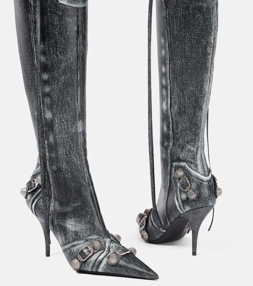 Balenciaga Cagole 90 leather knee-high boots