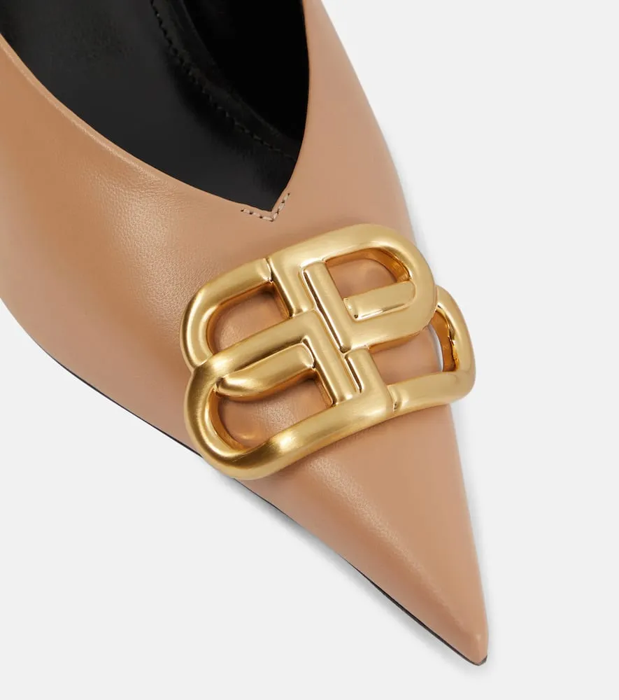 Balenciaga Square Knife 80 BB leather mules