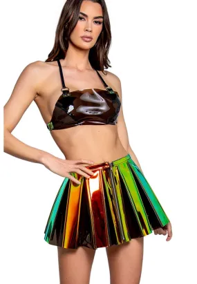 Brimstone Smoke Holographic Vinyl Skirt