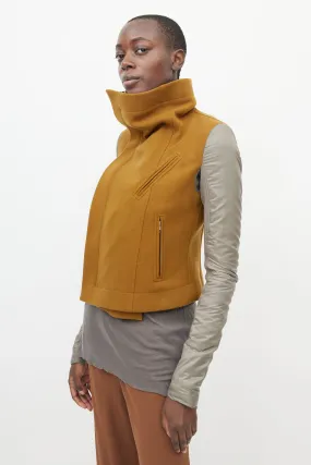 Brown & Taupe Wool Nylon Jacket