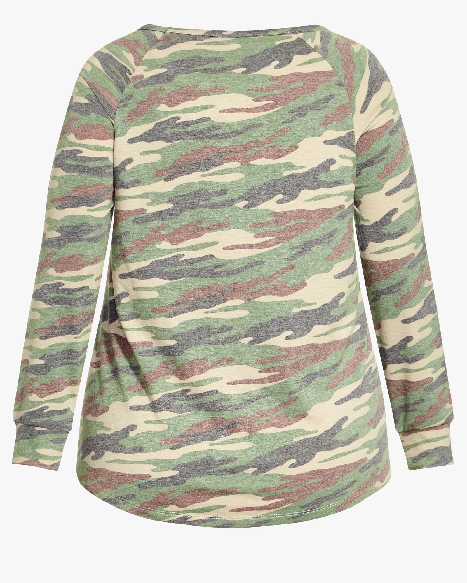 Camo Long Sleeve Tee | Light Green / Brown
