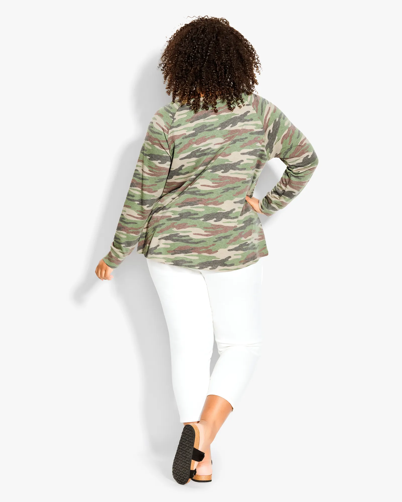 Camo Long Sleeve Tee | Light Green / Brown