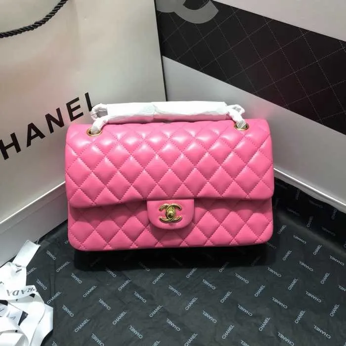 Chanel Classic Double Flap 25 Shoulder Bag Hot Pink
