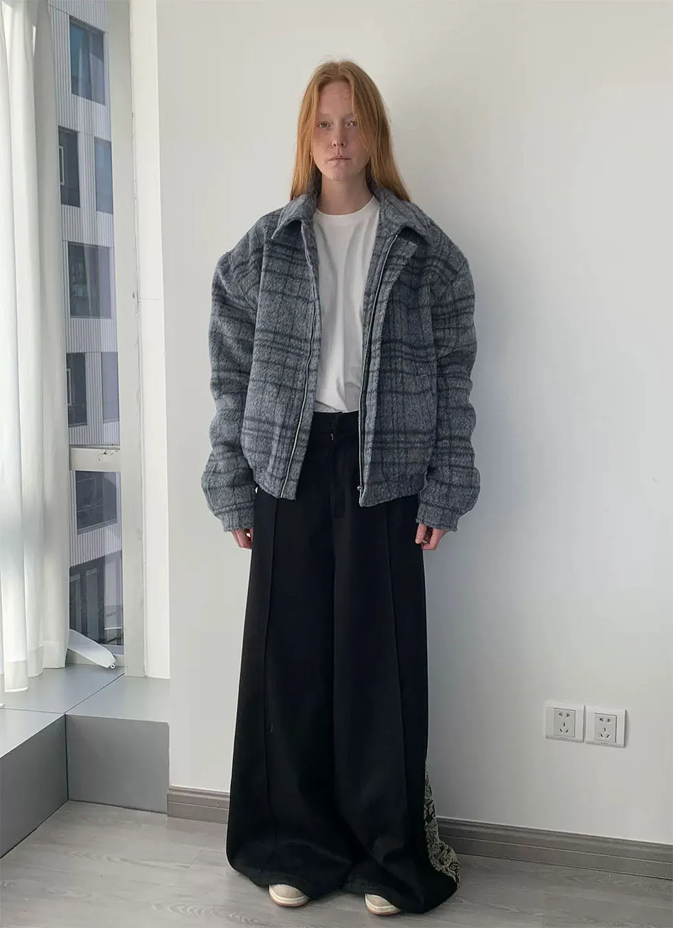 Checked Wool Cotton Jacket