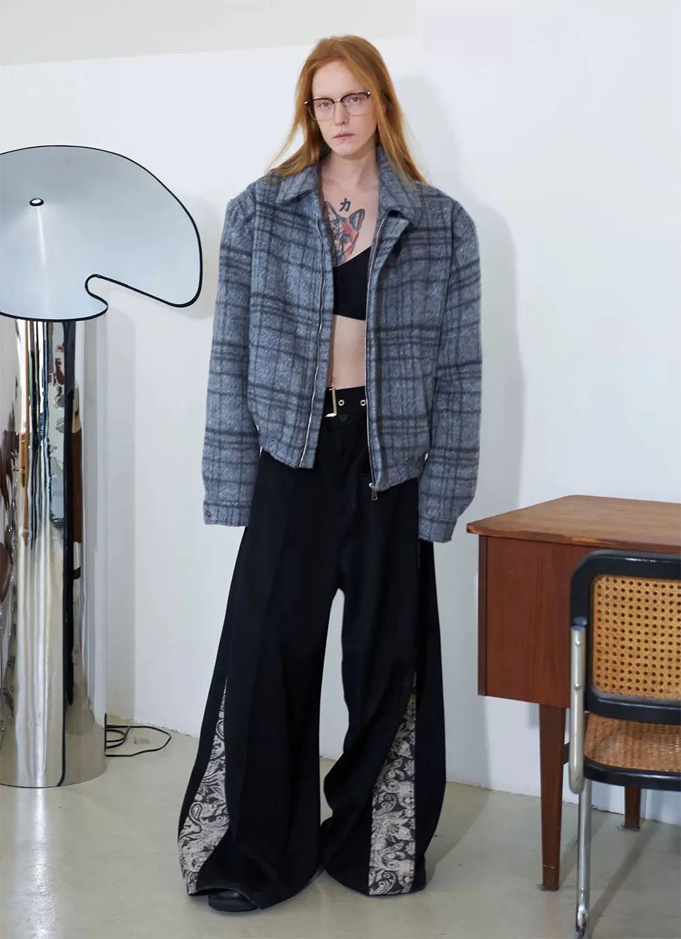 Checked Wool Cotton Jacket