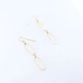 Forged Double Paperclip Link Earrings