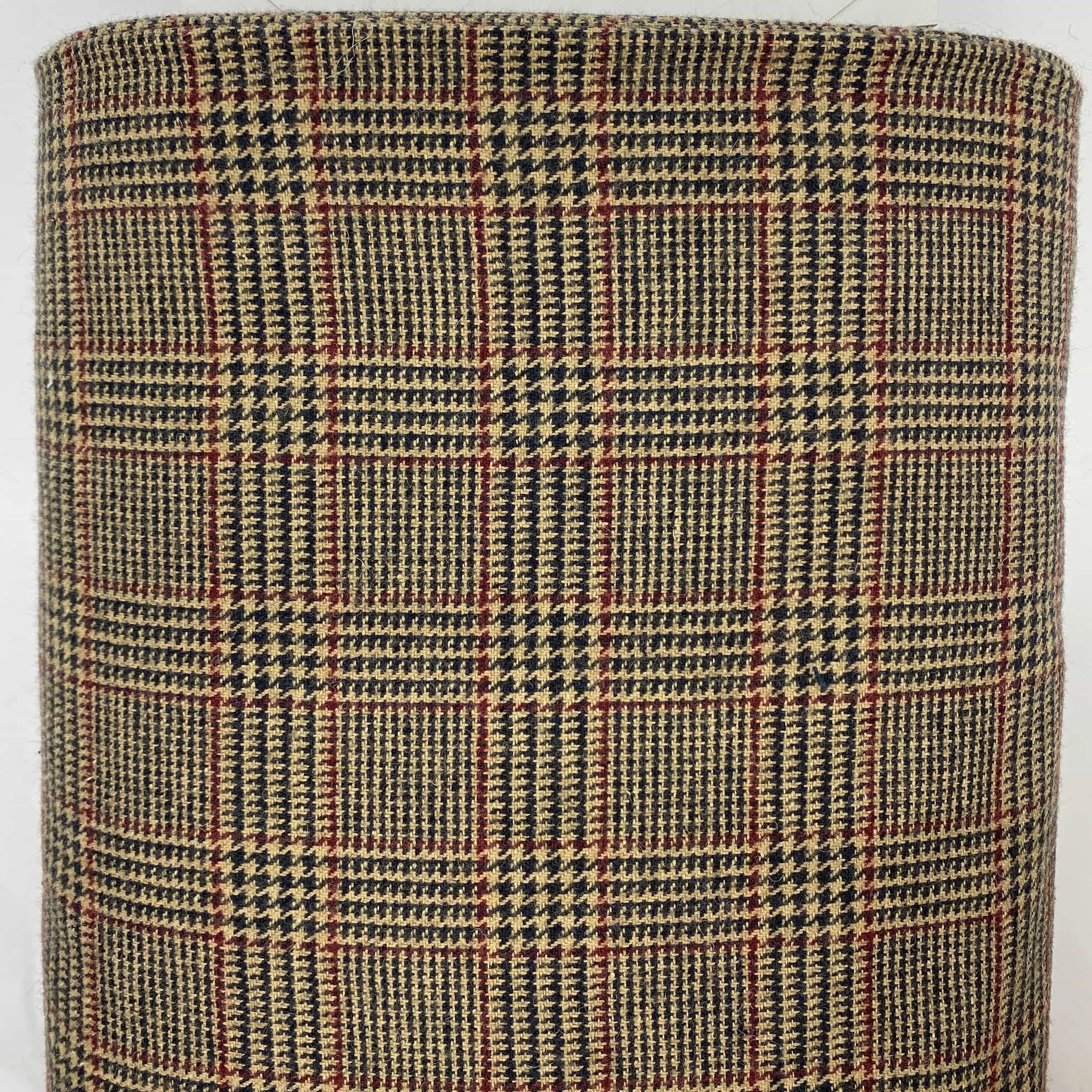 Houndstooth Wool in Tan, Black, & Burgundy