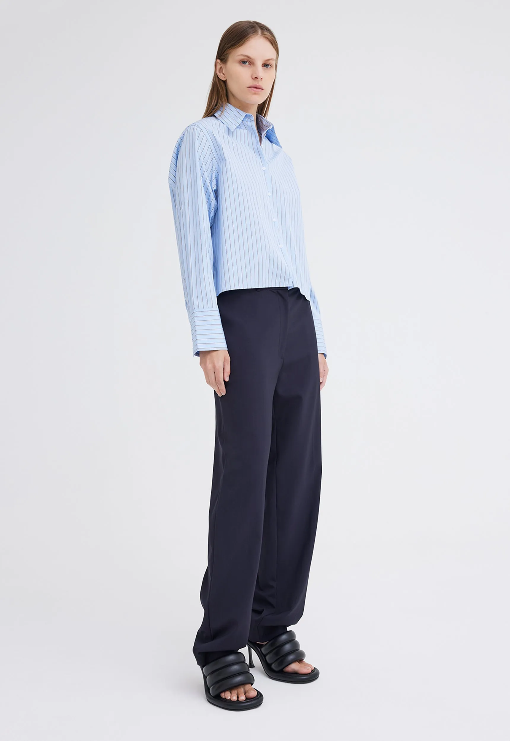 Karl Italian Cotton Shirt - Big Blue Stripe