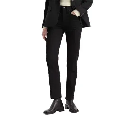 Levi's 724™ High Rise Straight Jeans 32 Leg in Midnight Gaze Black