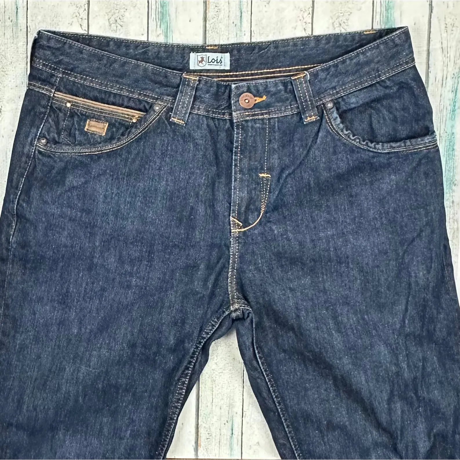 Lois Mens Straight Classic Fit Jeans- Size 38"