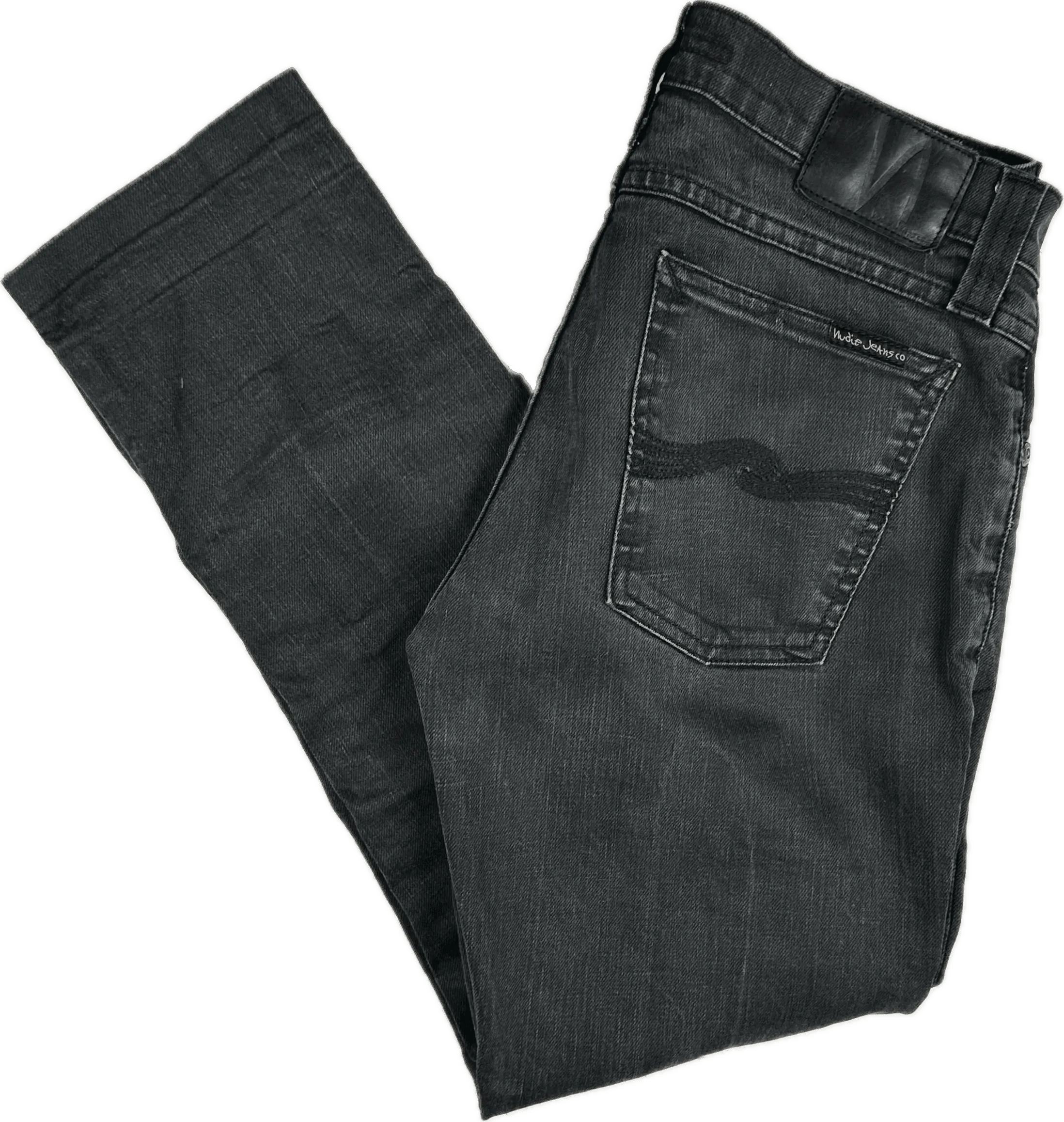 Nudie Jeans Co. Dry Black Organic Cotton Jeans - Size 30 Crop