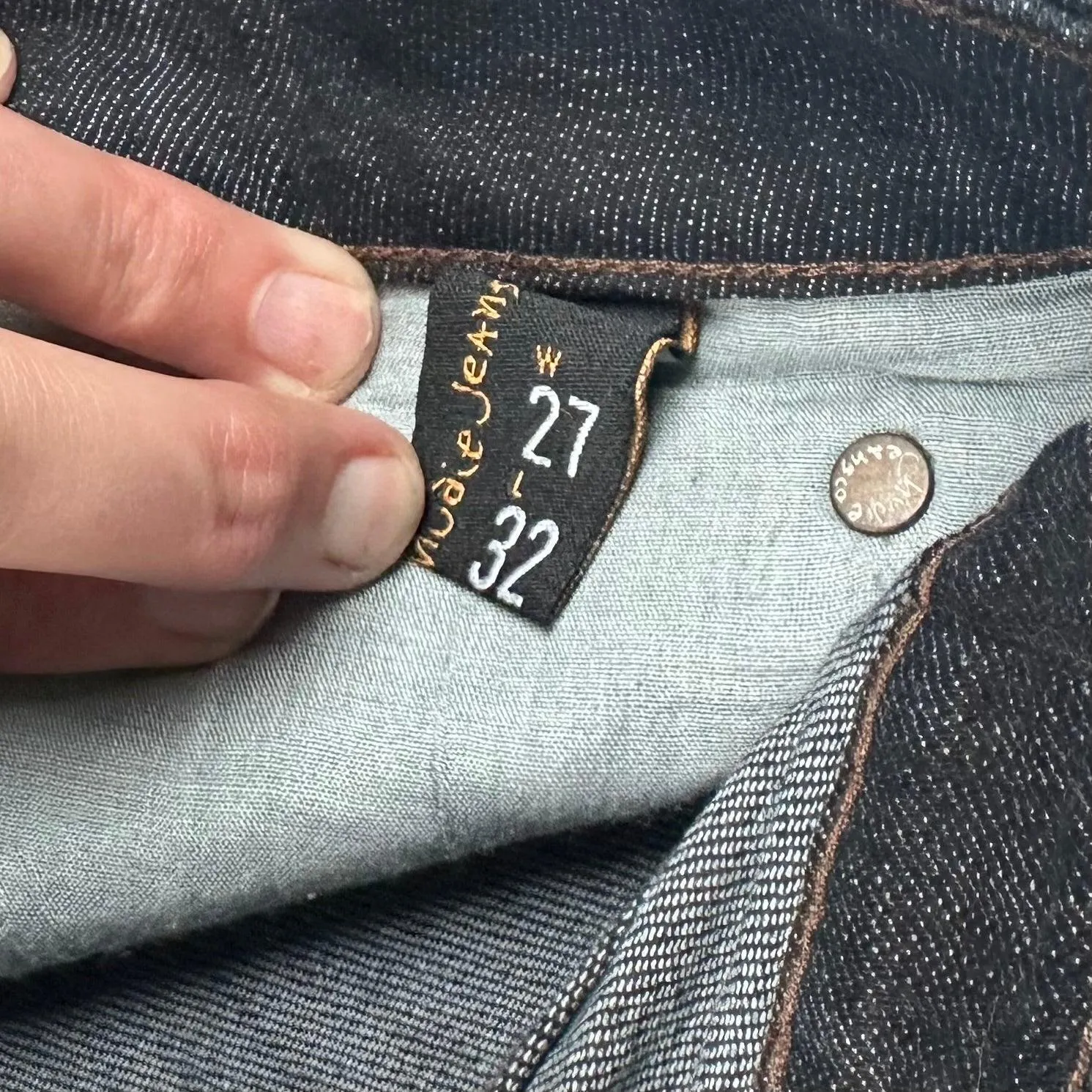 Nudie Jeans Co. 'Slim Jim' Dry Japan Black Wash Jeans - Size 27/32