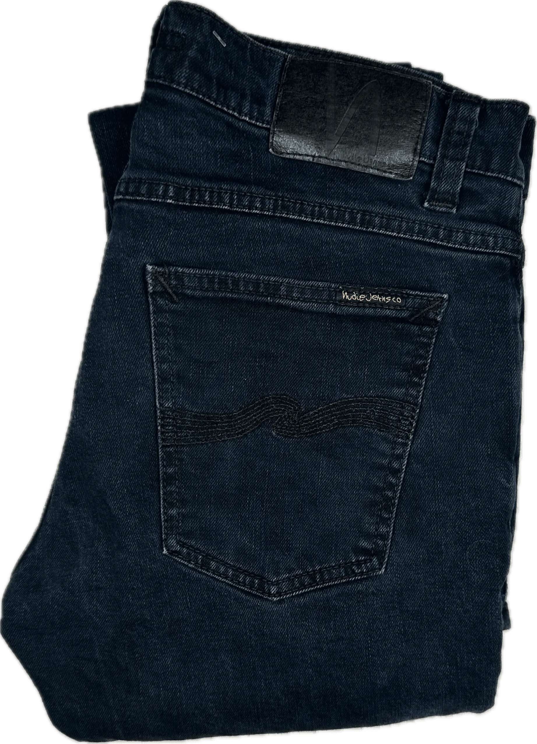 Nudie Jeans Co. 'Tight Terry' Rumbling Black Stretch Jeans - Size 32