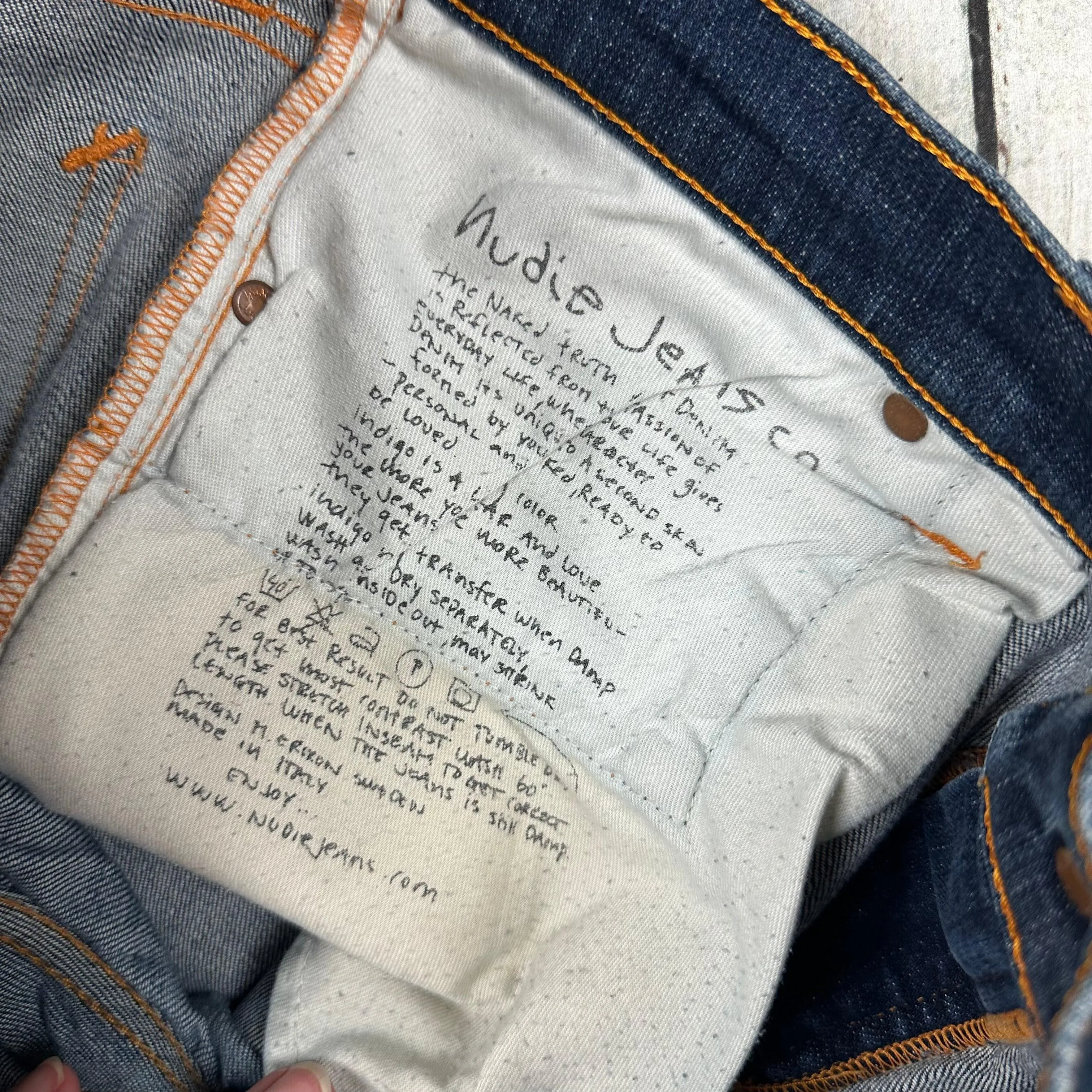 Nudie Jeans Co. 'Tube Kelly' Rinsed Strikey Jeans - Size 32/34