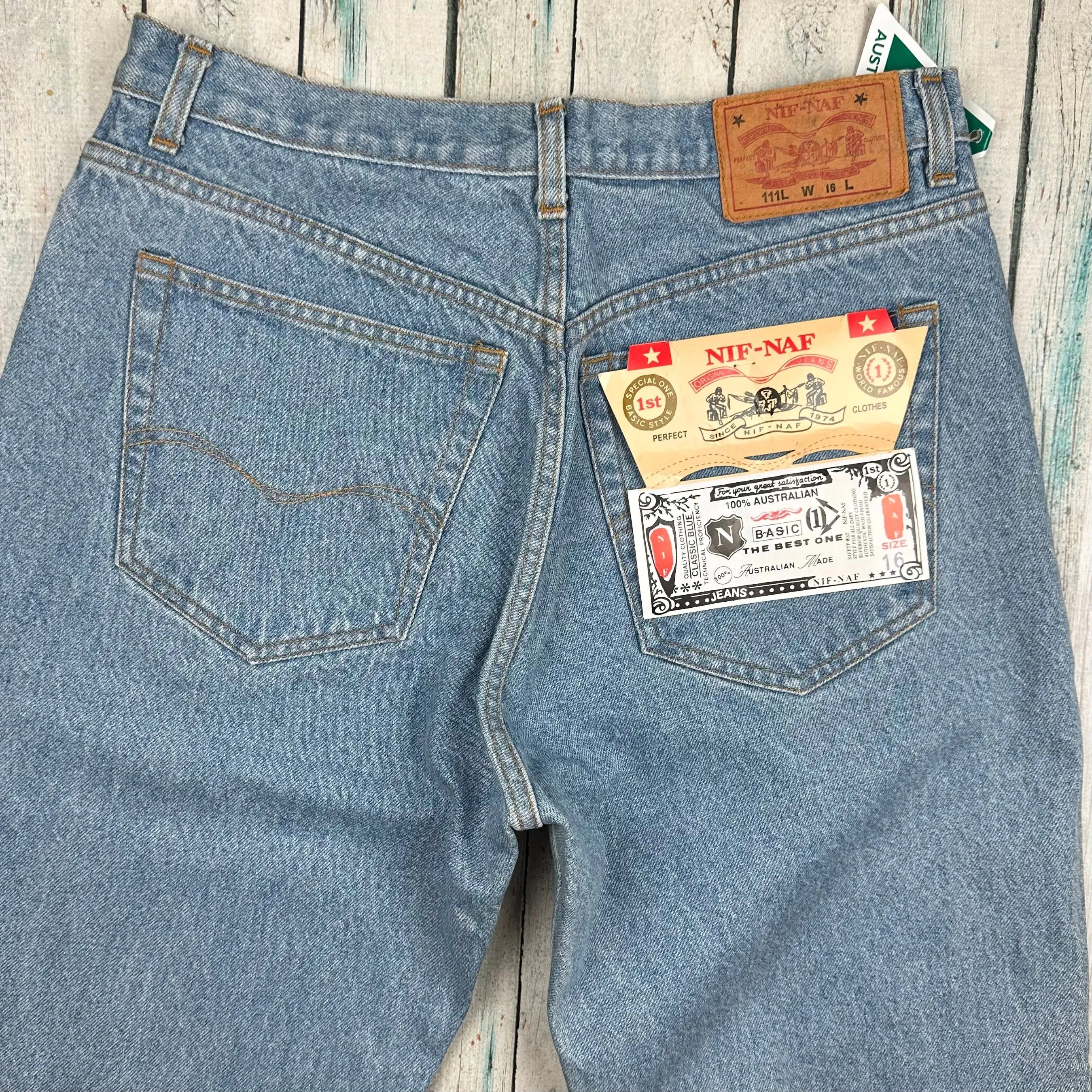 NWT - NIF NAF Deadstock Australian Made Vintage 1980's Classic Jeans- Size 16