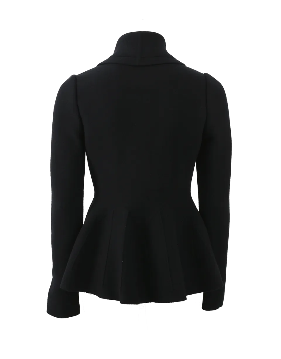 Peplum Knit Double Breasted Blazer