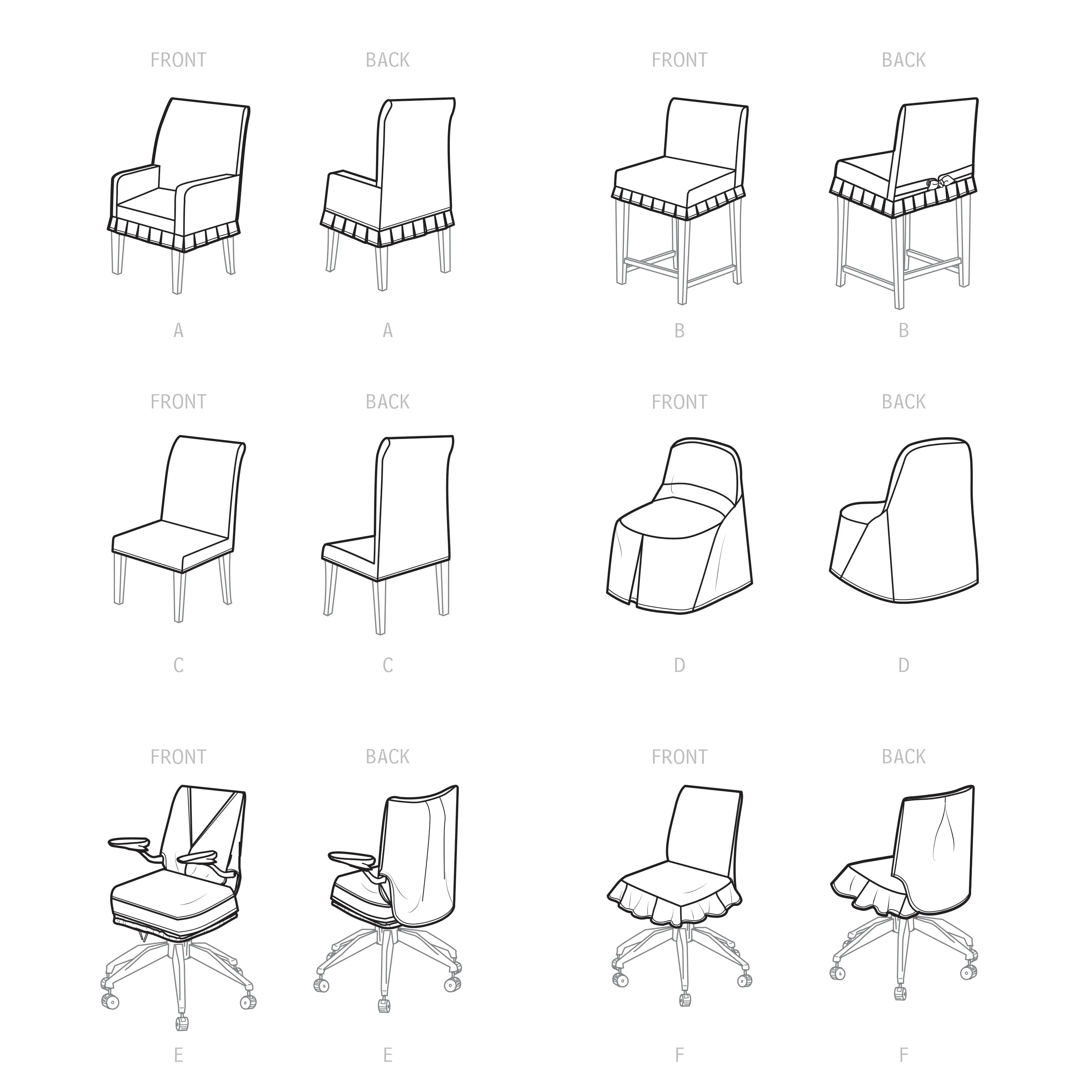 Simplicity Sewing Pattern 9495 Chair Slipcovers