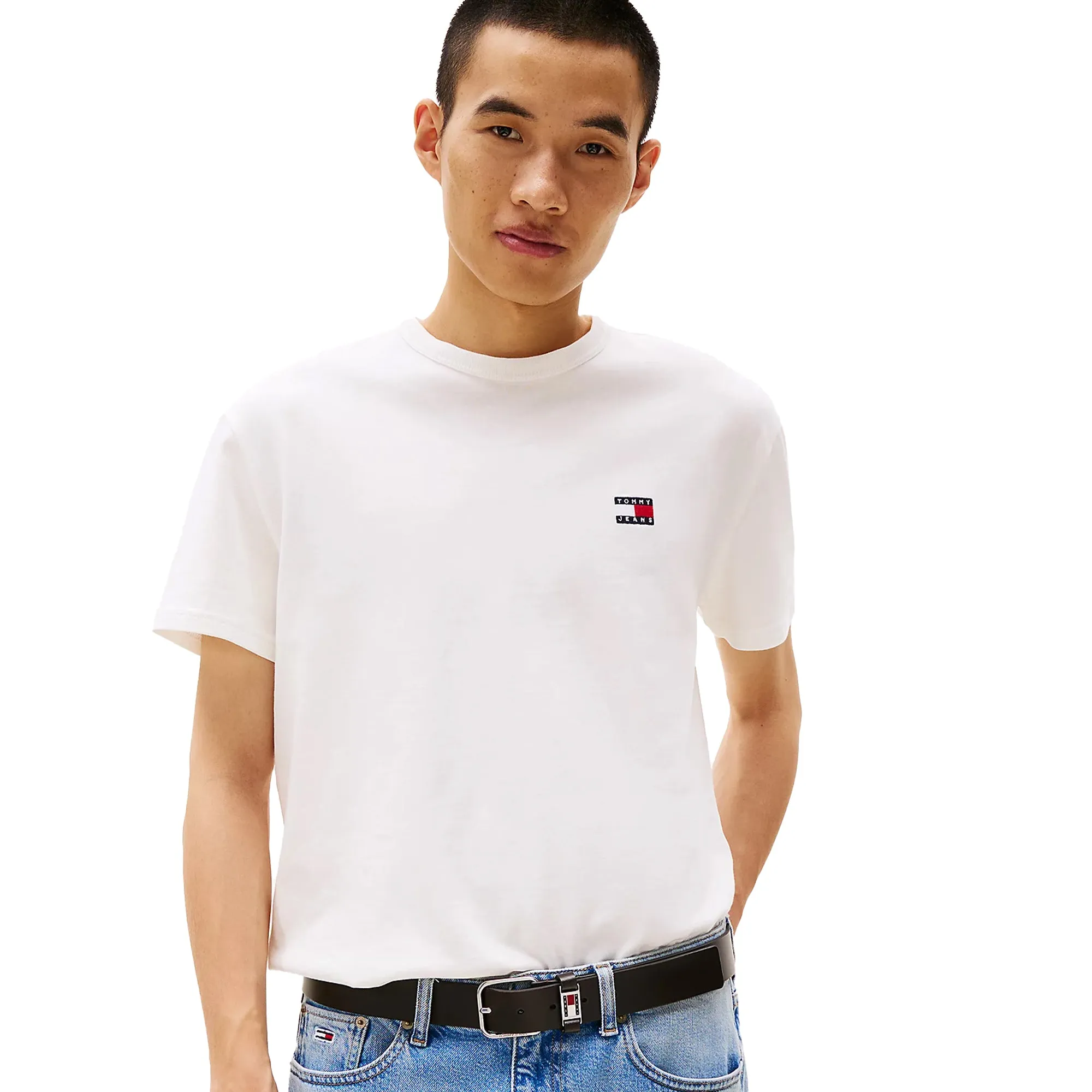 Tommy Jeans Reg Logo Badge T-Shirt Ecru