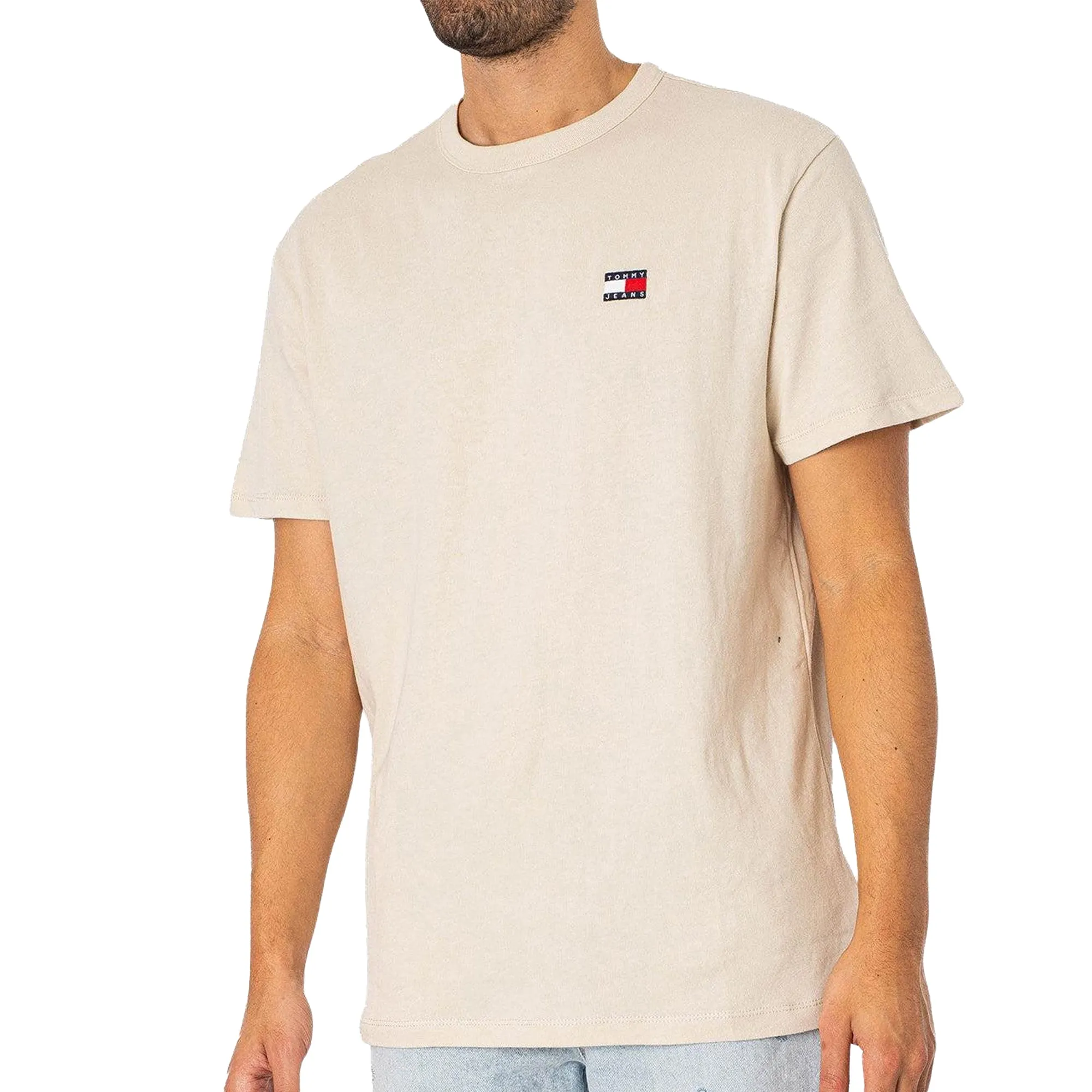 Tommy Jeans Reg Logo Badge T-Shirt Newsprint