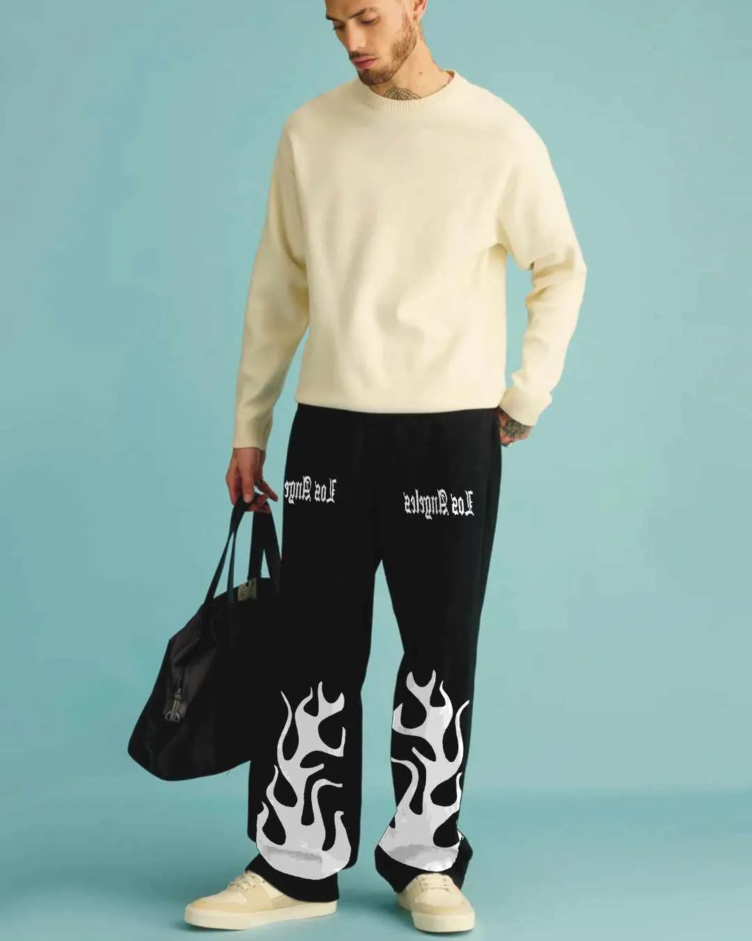 Unisex Black Ultrasoft Cotton Pant - Stoppery Fall Door
