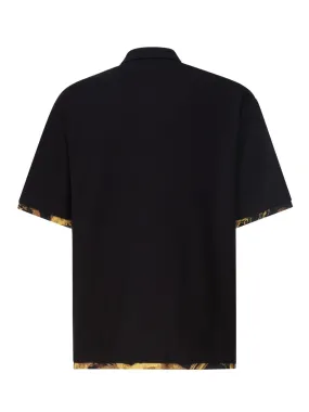 Versace Jeans Couture Black Polo Shirt – Classic Meets Baroque Edge-