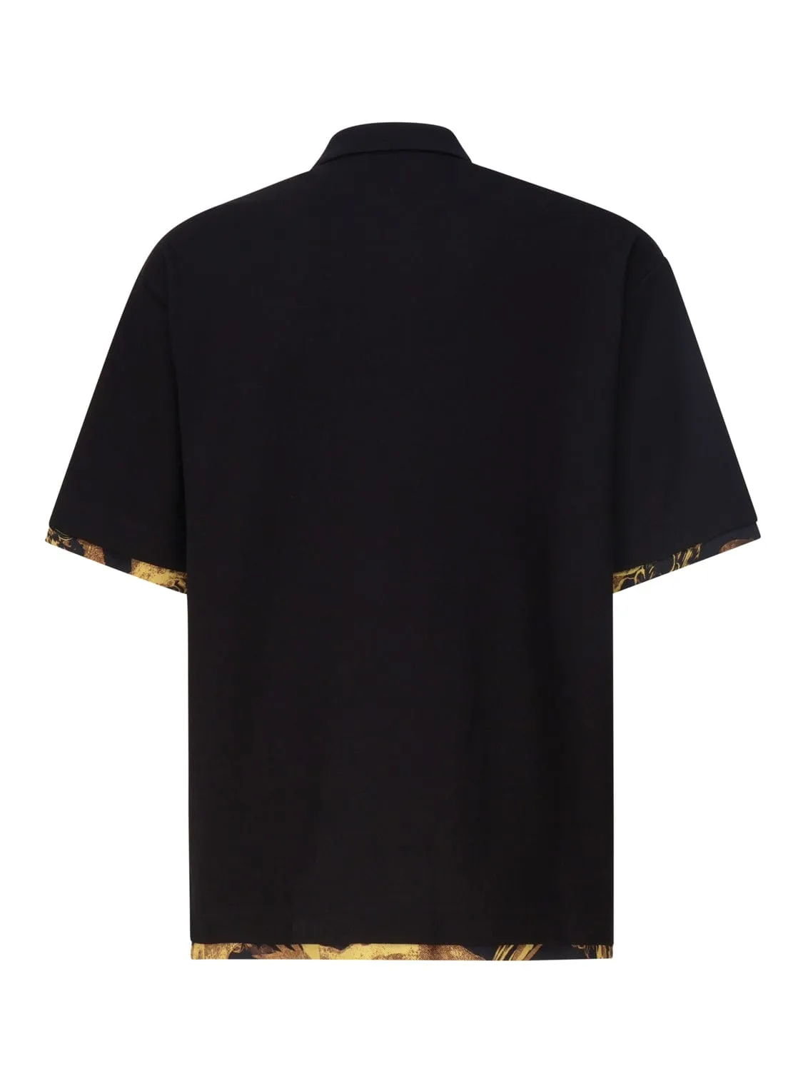 Versace Jeans Couture Black Polo Shirt – Classic Meets Baroque Edge-