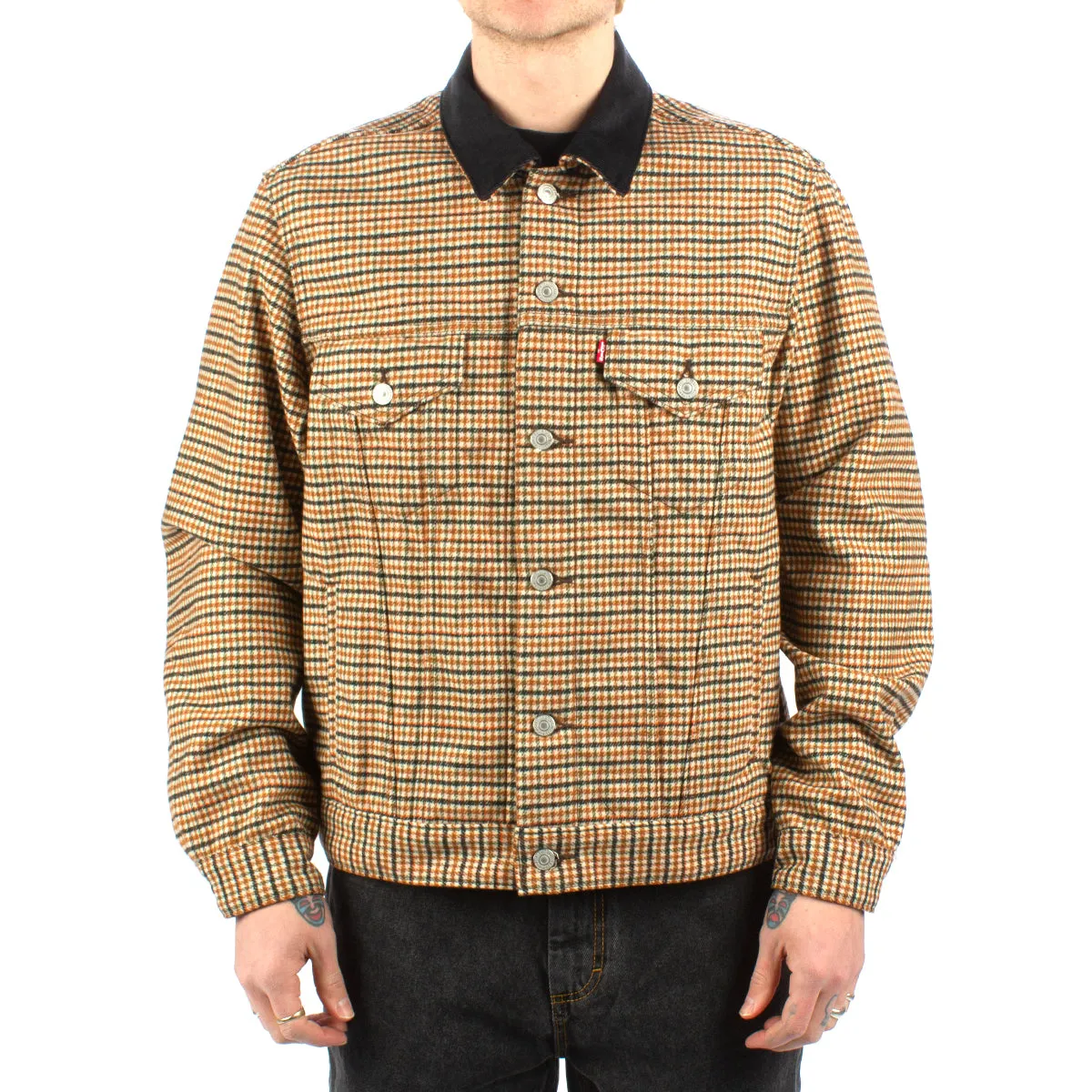 Vintage Fit Houndstooth Trucker Jacket
