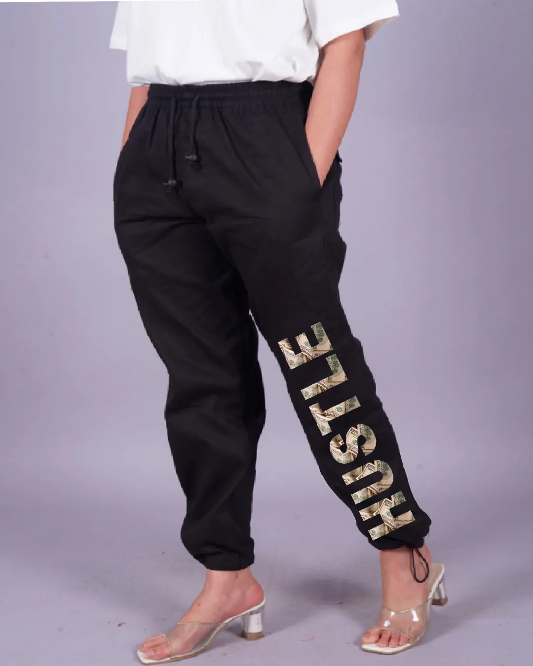 Women's Black Adjustable Cargo Pants - Hustle in Style