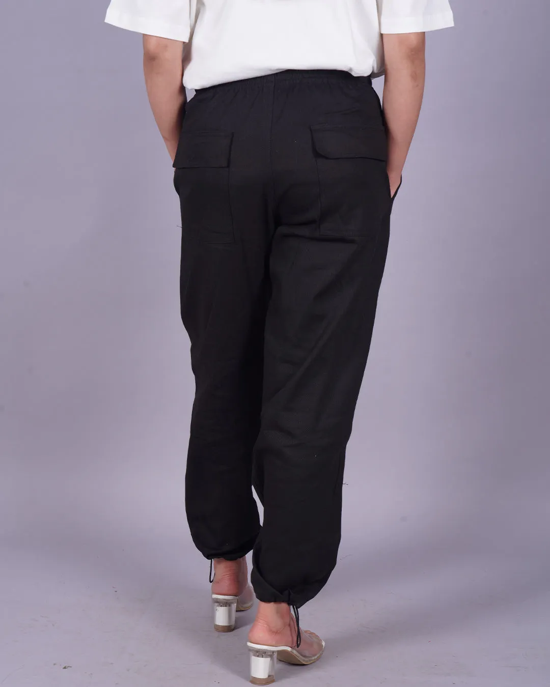 Women's Black Adjustable Cargo Pants - Hustle in Style