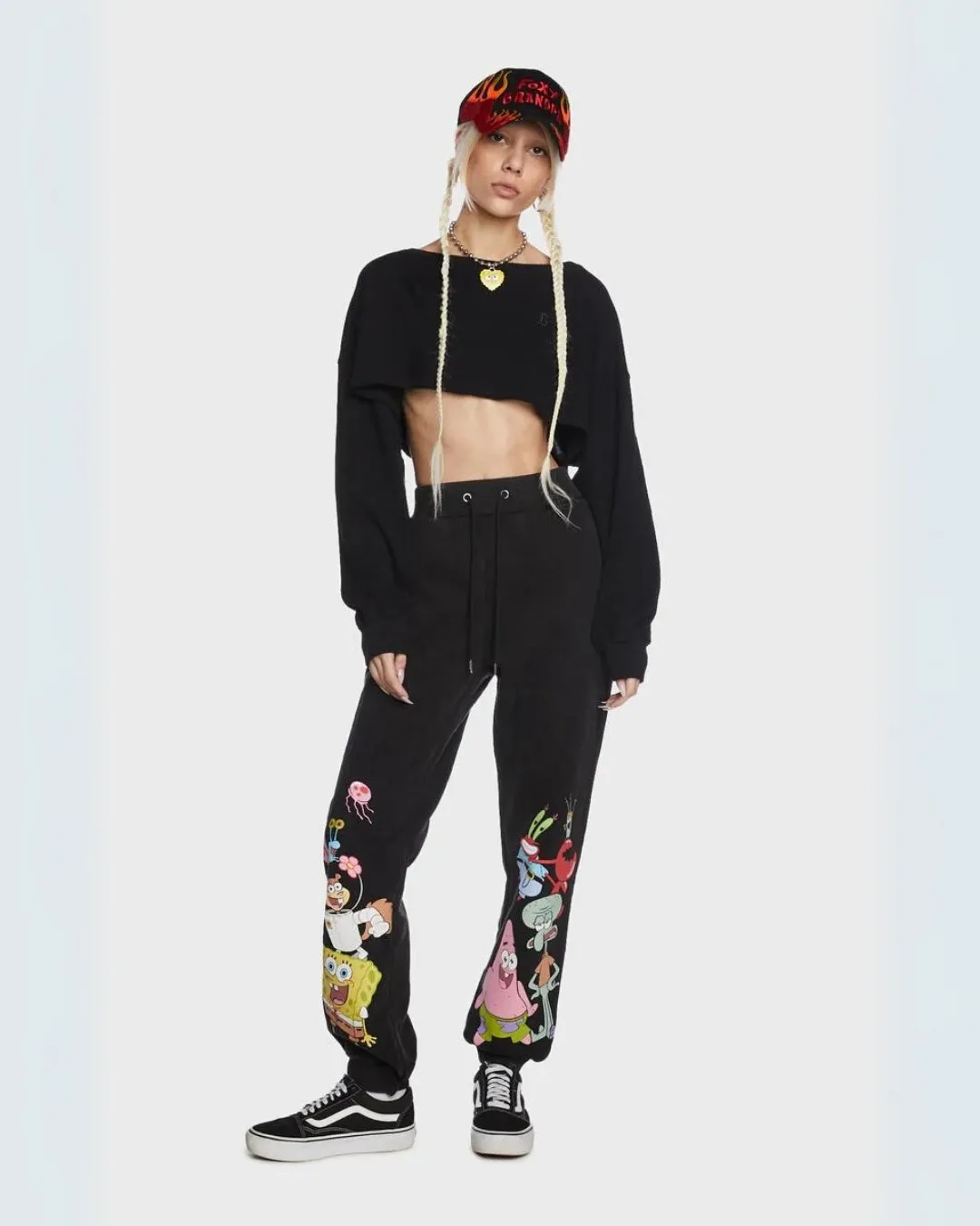 Women's Black Cotton Pant - SpongeBob Style